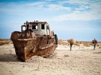 Abandoned ship in the Aral Sea.